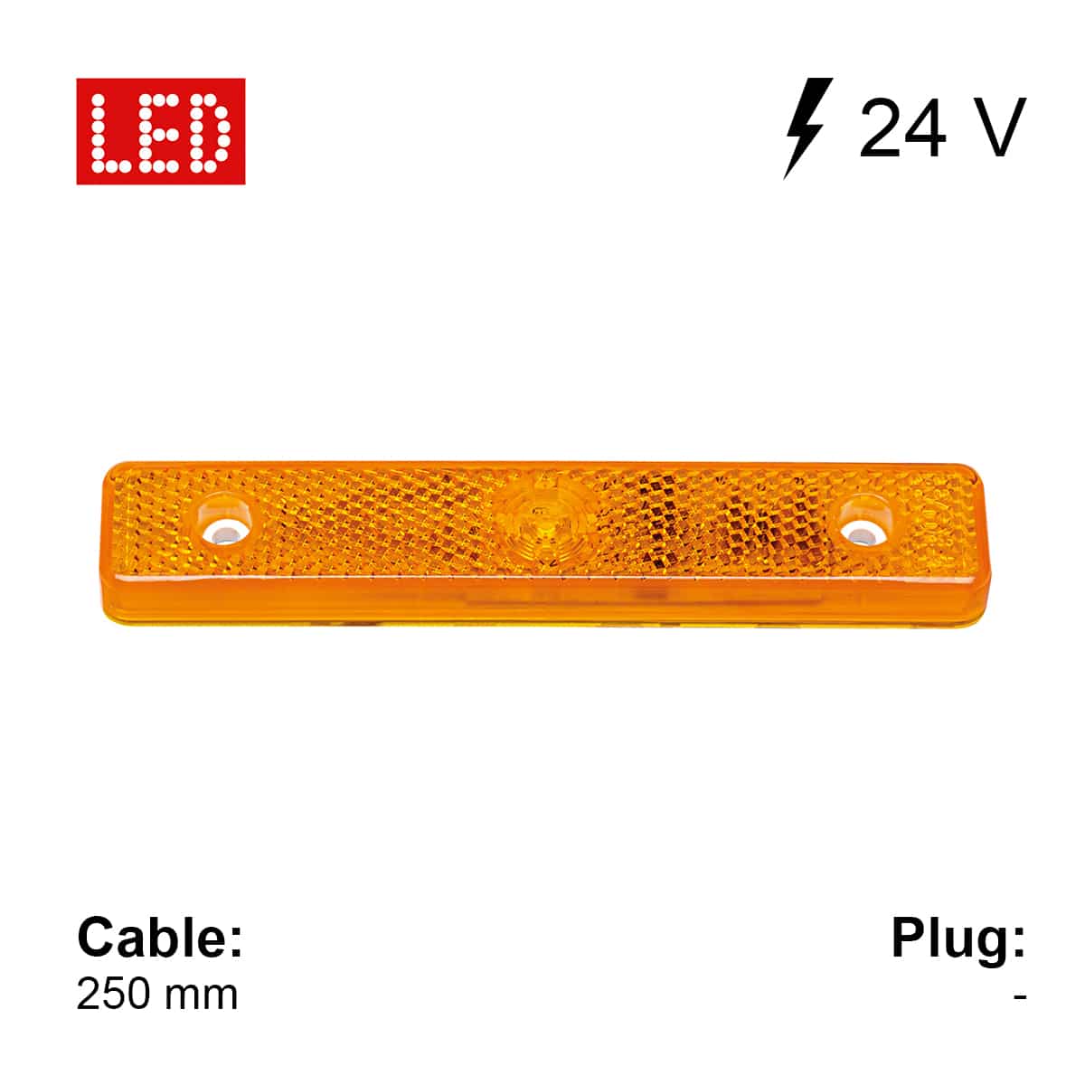 12 V Aufbau LED-Seitenmarkierungsleuchte - 1 W - Gelb